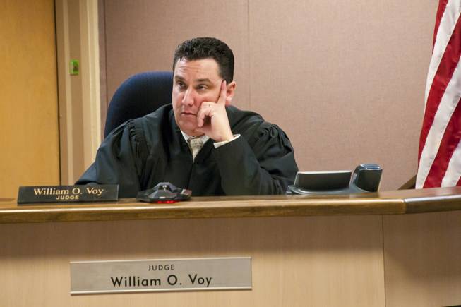 Clark County Family Court Judge William Voy presides during a hearing of juveniles charged with prostitution on Feb. 23, 2011.